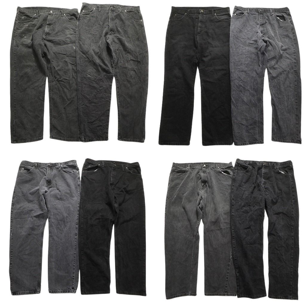 古着卸 Wrangler ラングラー ブラックデニム パンツ 8枚セット メンズ 40 フェード アメカジ 古着 NA5893