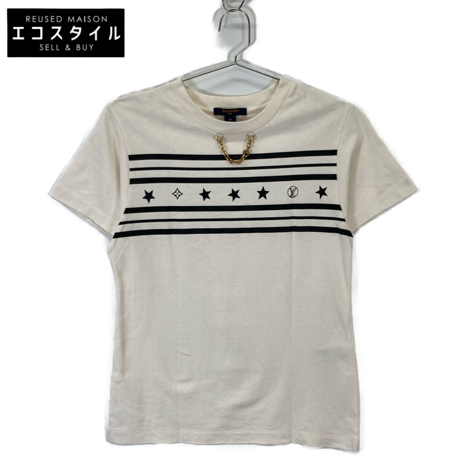 LOUIS VUITTON ルイヴィトン RW222W PQ9 FNTS25 LVｻﾏｰｽﾀｰﾀﾞｽﾄﾌﾟﾘﾝﾄﾈｯｸﾁｪｰﾝ半袖Tｼｬﾂ XS