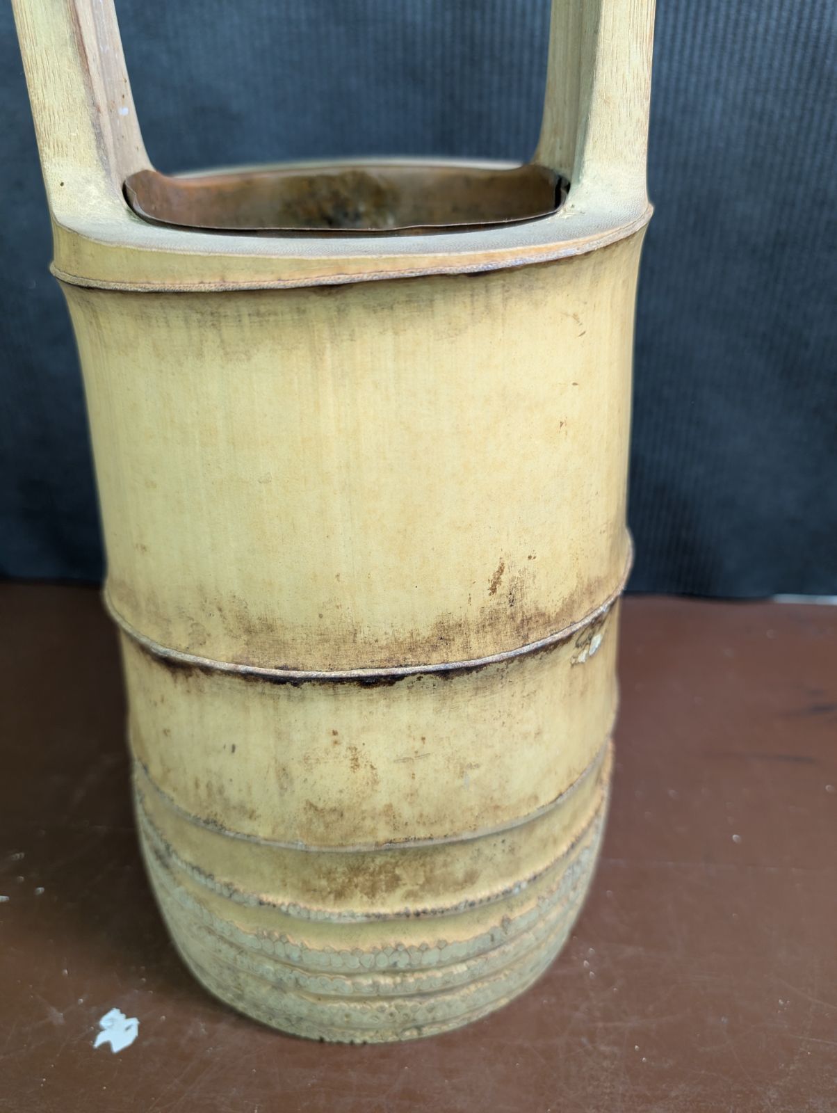 華道 竹 根付 二重 池坊 池坊 草月 華道 竹花器 竹二重切り