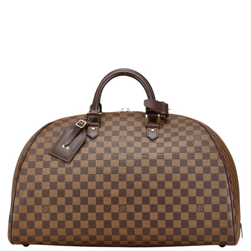 レア】マルベリー ボストンバッグ シボ革 ブラウン チェック 南京錠