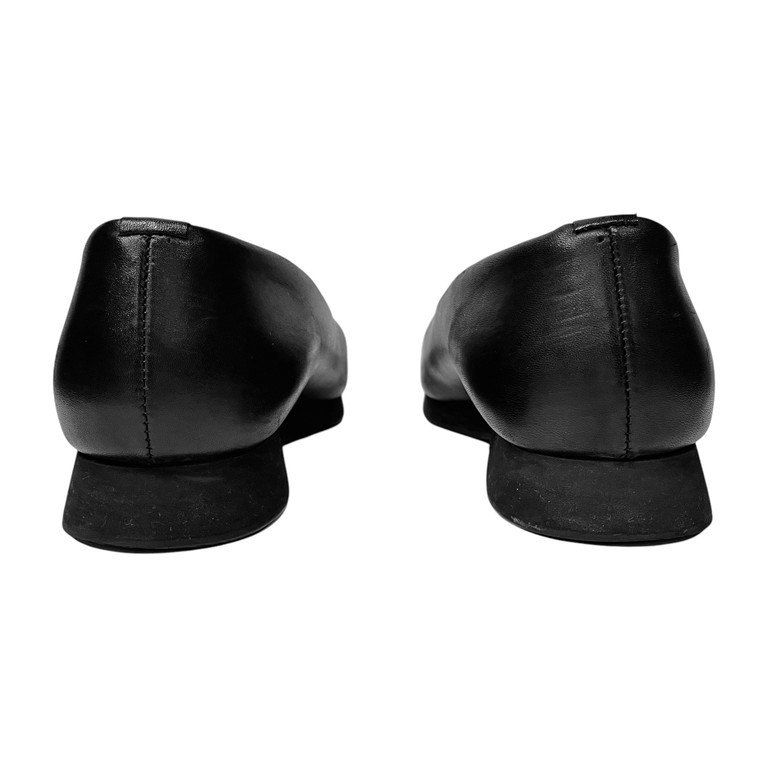 ヨウジヤマモト フラットシューズ Yohji Yamamoto +NOIR カーフレザーフラットパンプス バレエシューズ