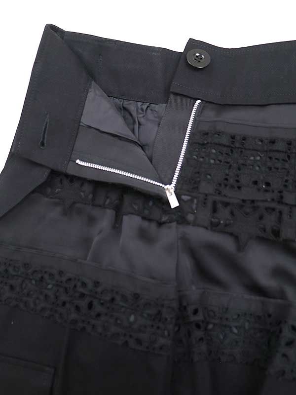 sacai サカイ 21SS グラフィックメッシュパネルカーゴパンツ ブラック