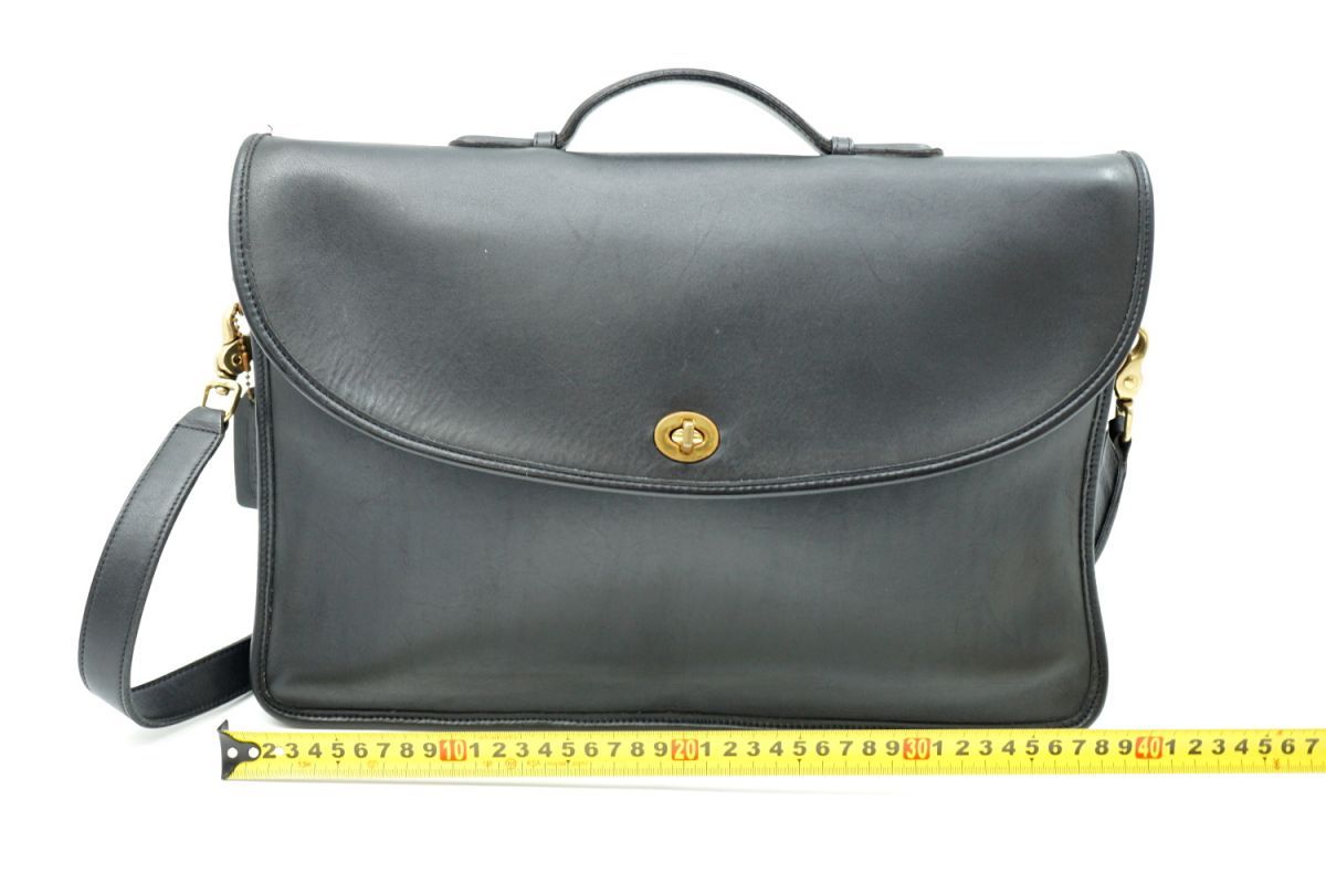 コーチ(Coach) オールドコーチ 5265 ショルダーバッグ ブラック USA製 COACH オールド コーチ 2WAY レザー ブリーフケース 黒☆5265