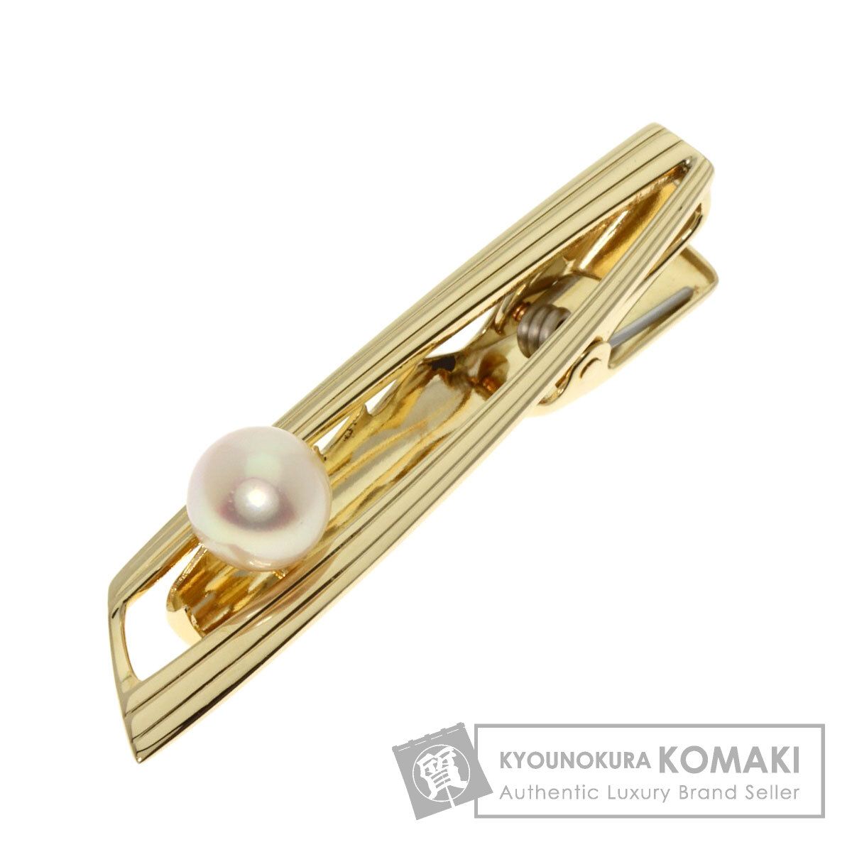 MIKIMOTO ミキモト アコヤパール 真珠 タイバー タイピン K14YG メンズ  