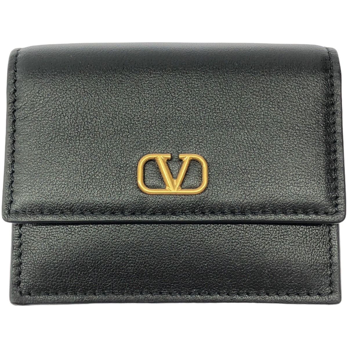 VALENTINO ヴァレンティノ Vスリング レザー 二つ折りウォレット