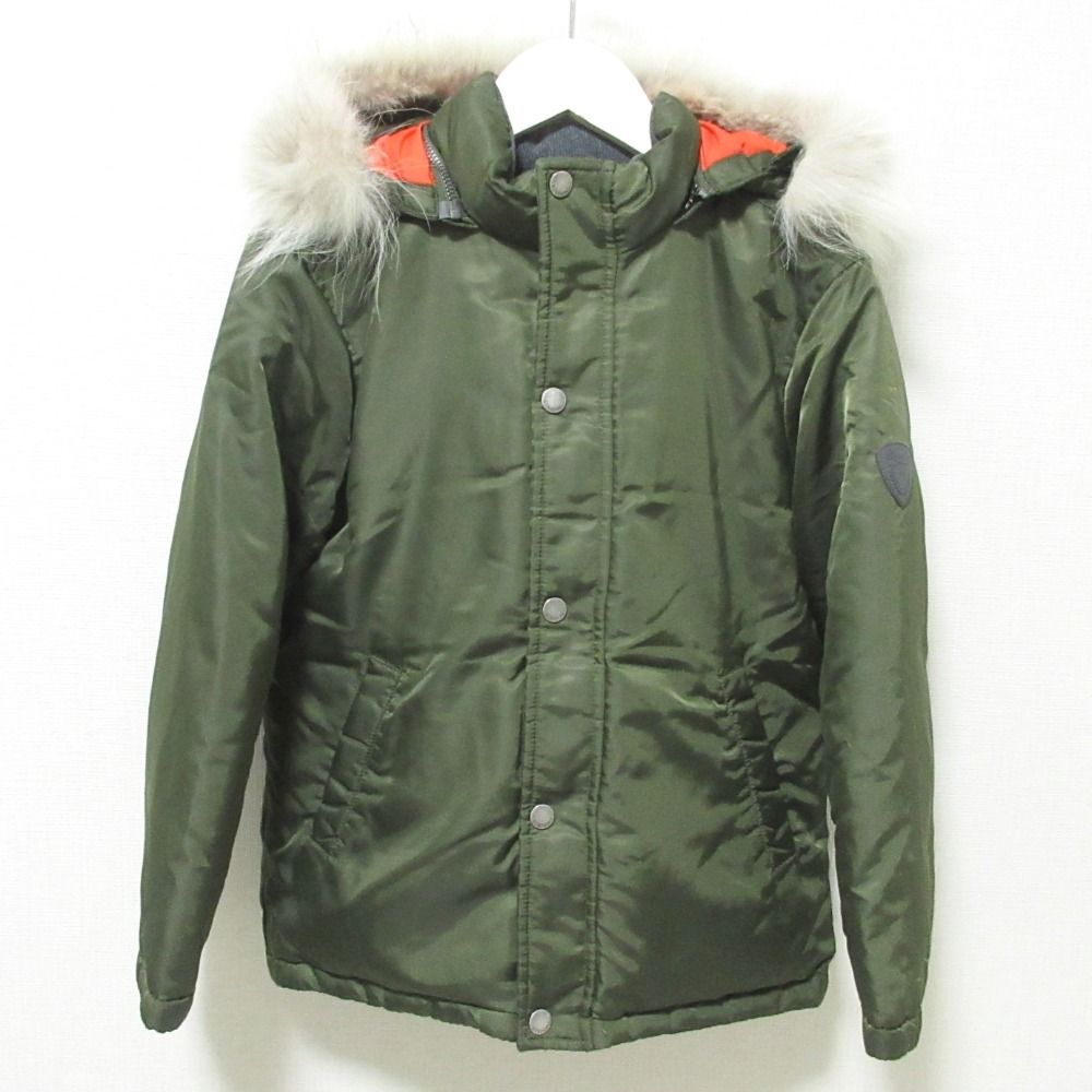 ボンポワン アウター ダウン サイズ2 ピンク ジャケット フード付 ほぼ