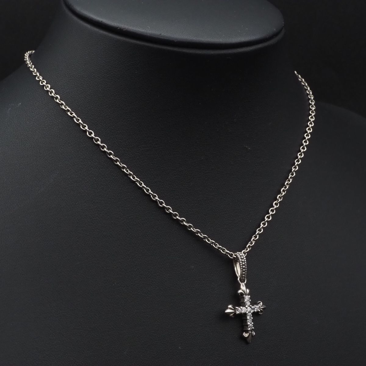 パトリックコックス　クロスデザインネックレス パトリックコックス 925silver 石付き クロス ネックレス 百合