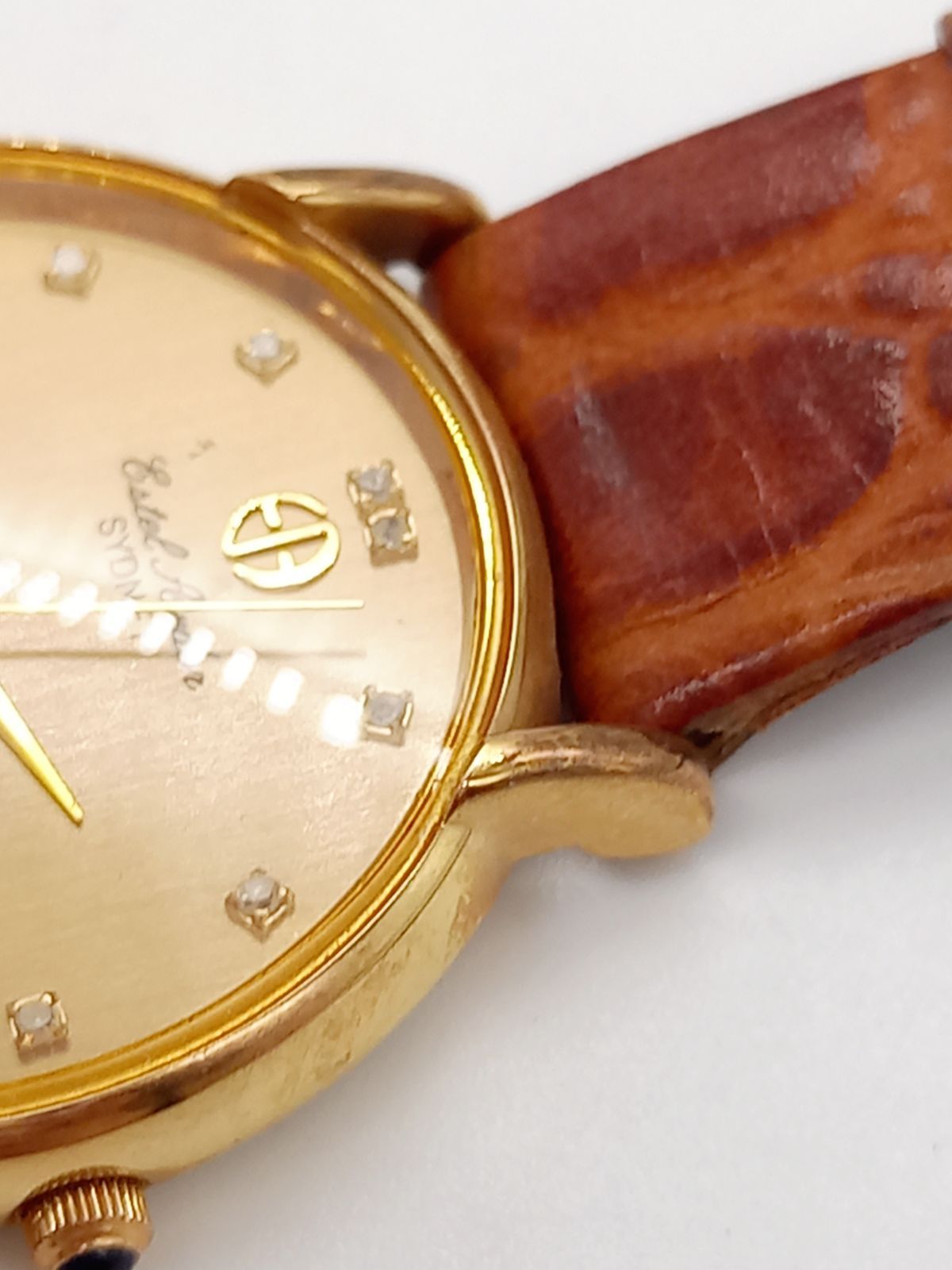 電池交換済】Eistel Brader K18 DIAL 750 メンズ時計 ブラウン