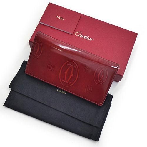 カルティエ 財布 Cartier パテントレザー ハッピーバースデイ チェーンウォレット 長財布 レッド レディース CRL3001580  OJ10415 - メルカリ