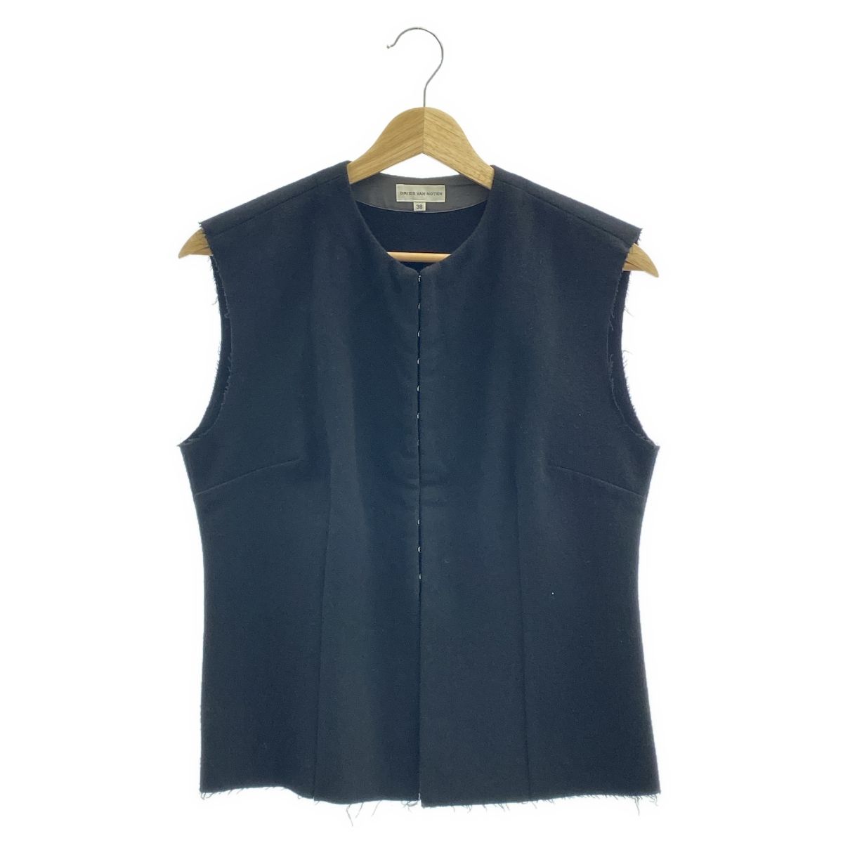 DRIES VAN NOTEN | ドリスヴァンノッテン | ウール カットオフ インナーベスト | 38 | ブラック | レディース