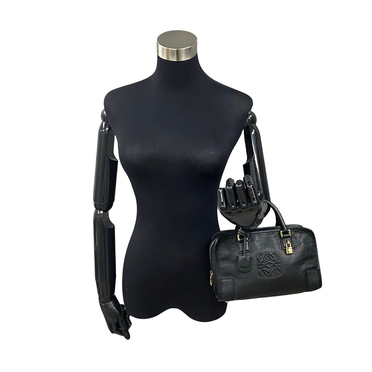 ロエベ LOEWE ミニボストンバッグ ブラック アナグラムロゴ