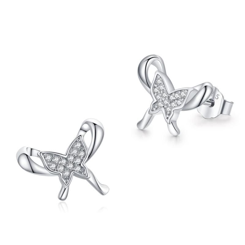 StoryMidir ピアス 蝶々 蝶結び スタッドピアス シルバー925
