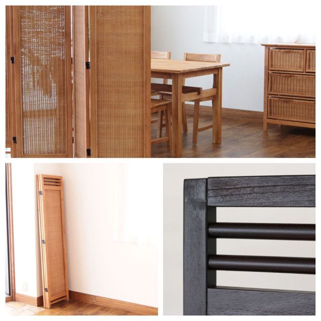 Rattan Furniture アジアンスクリーン 3連 MARWIL-DEMENAGEMENTS_CH