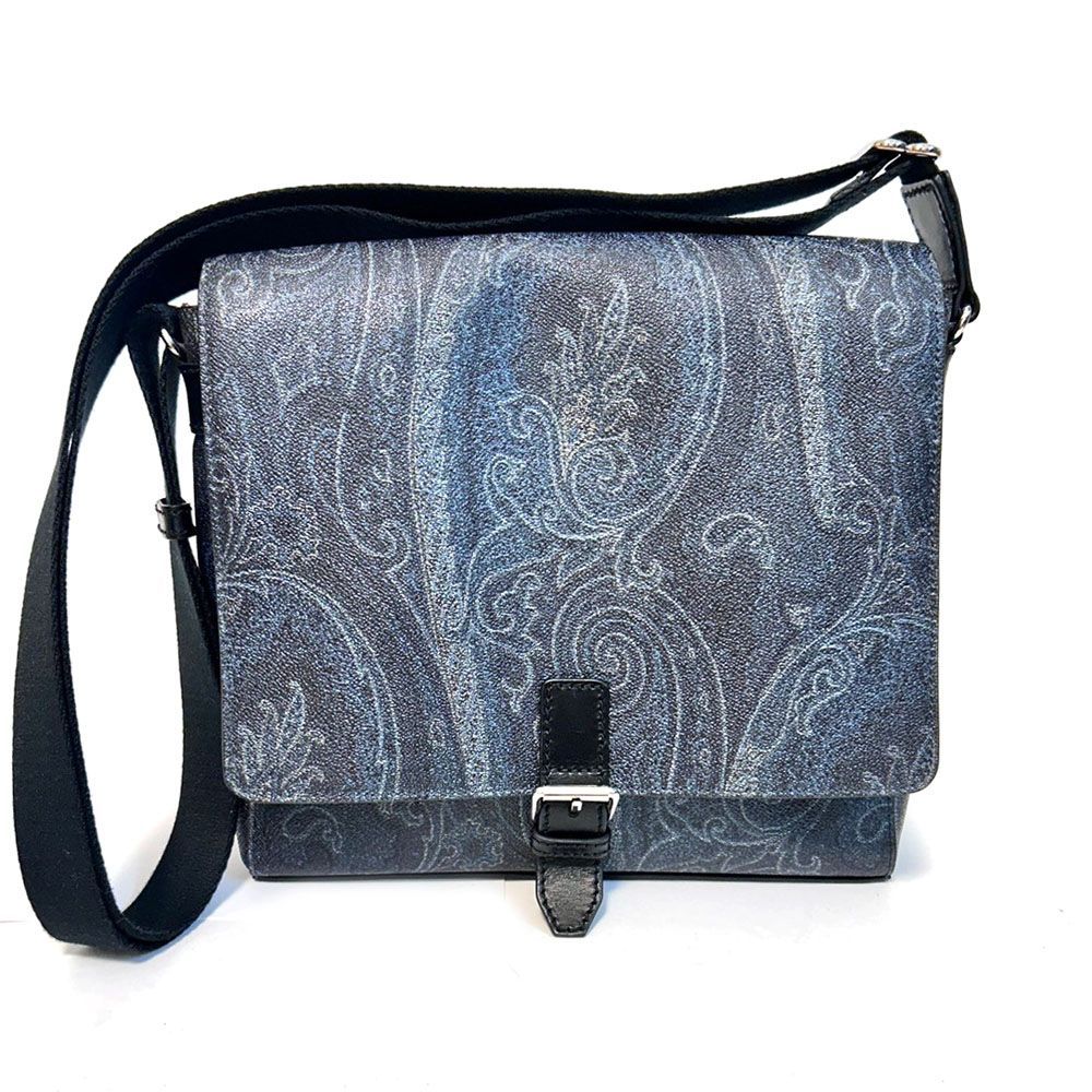 エトロ ETRO ペイズリー ショルダーバッグ - ネイビー PVC