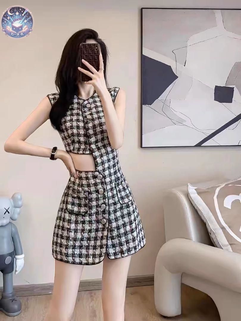 春夏コーデ✨ミニツイードワンピース✨セクシーミニドレス✨女子会✨デート 新品未使用 春夏コーデ ミニツイードワンピースセクシー 女子会