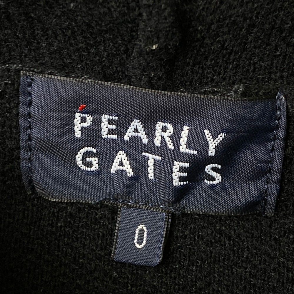 サイズ：0 PEARLY GATES パーリーゲイツ  ウール混 ニットパーカー  ブラック系 [240101371880] ゴルフウェア レディース ストスト PEARLY GATES パーリーゲイツ ウール混 ニットパーカー ブラック
