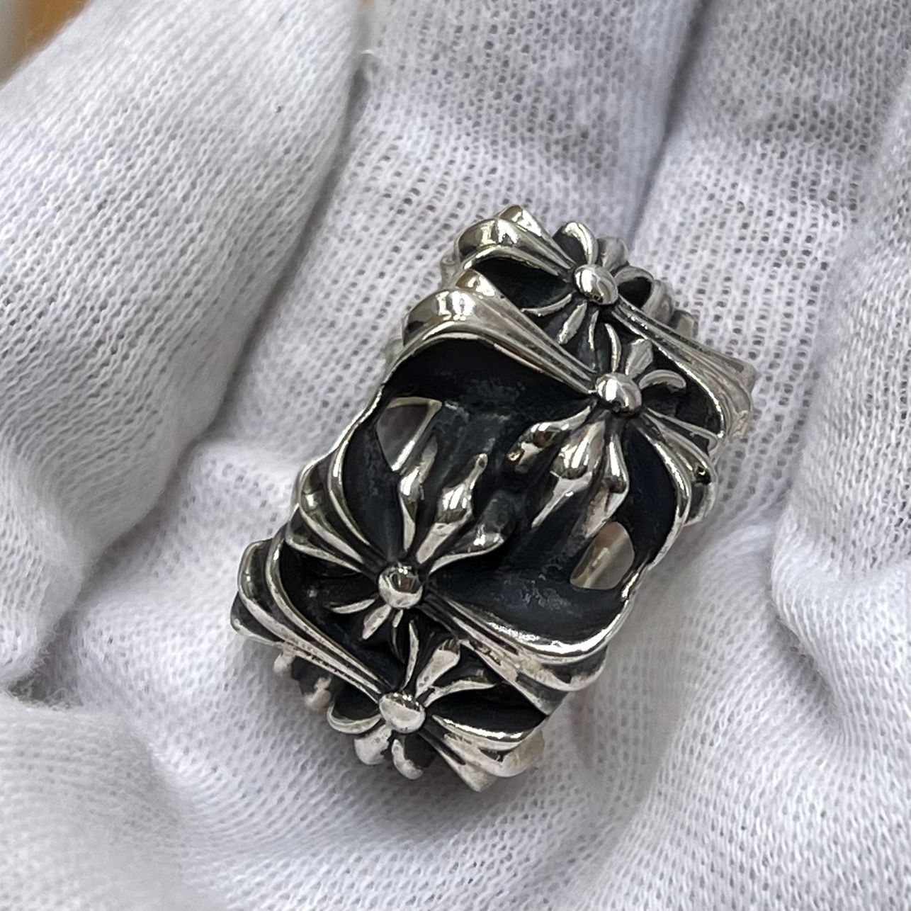 19号】925 CHROME HEARTS 2003 クロムハーツ セメタリー クロス リング