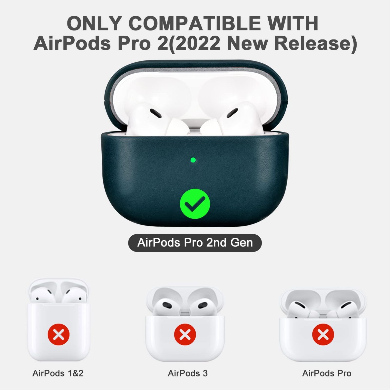 AirPods Pro2 ケース レザー 革 保護 カバー ブラック 新品