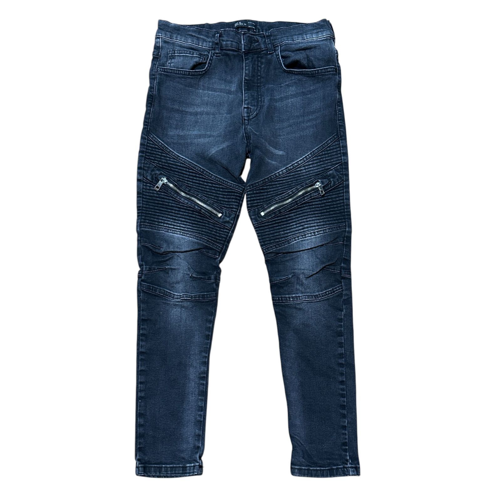 ZARA MAN バイカースキニーデニム ブラック メンズM サイズ42 ザラマン 