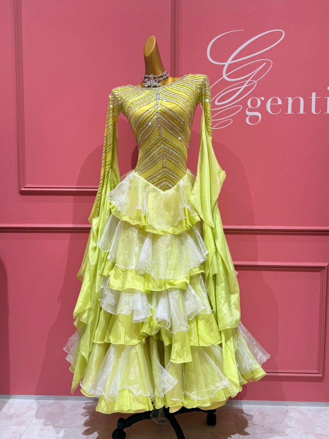 社交ダンス gentil ジャンティ authentic イエロー サイズS 222107769