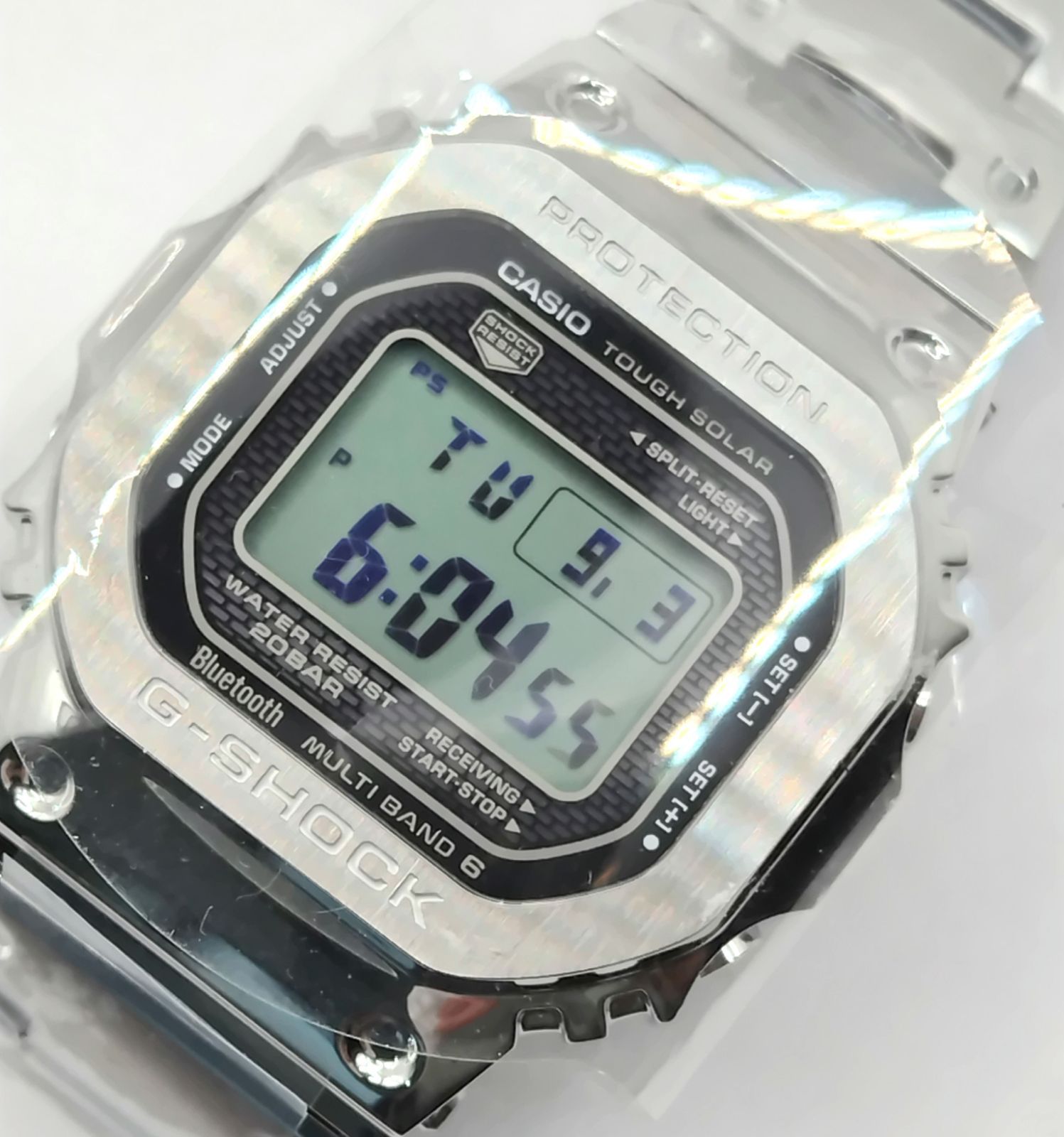 ③【未使用品】CASIO カシオ G-SHOCK Gショック GMW-B5000D-1JF フルメタル シルバー スクエア タフソーラー デジタル  モバイルリンク 20気圧防水 メンズ - メルカリ