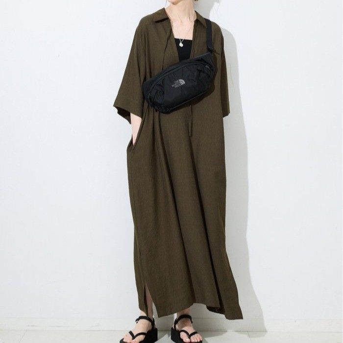 SLOBE IENA スローブイエナ 25040912305020 リネン混リラックススキッパーワンピース レディース ブラウン 36