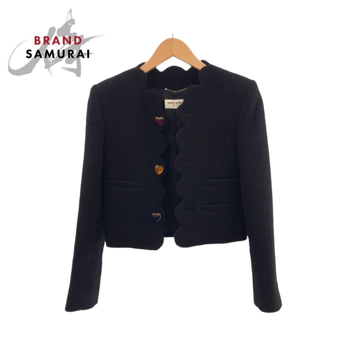 希少 美品 SAINT LAURENT サンローラン ブークレツイード ラブハート