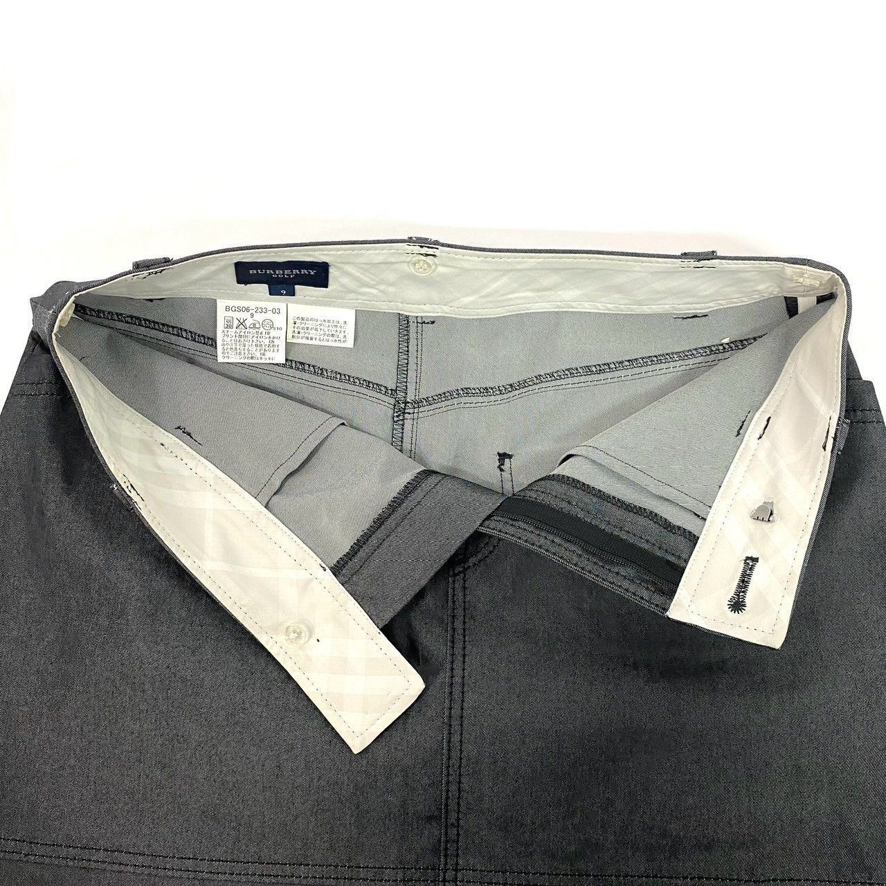 BURBERRY GOLF】ミニスカート サイズ 9 グレー 無地 綿 ポリエステル