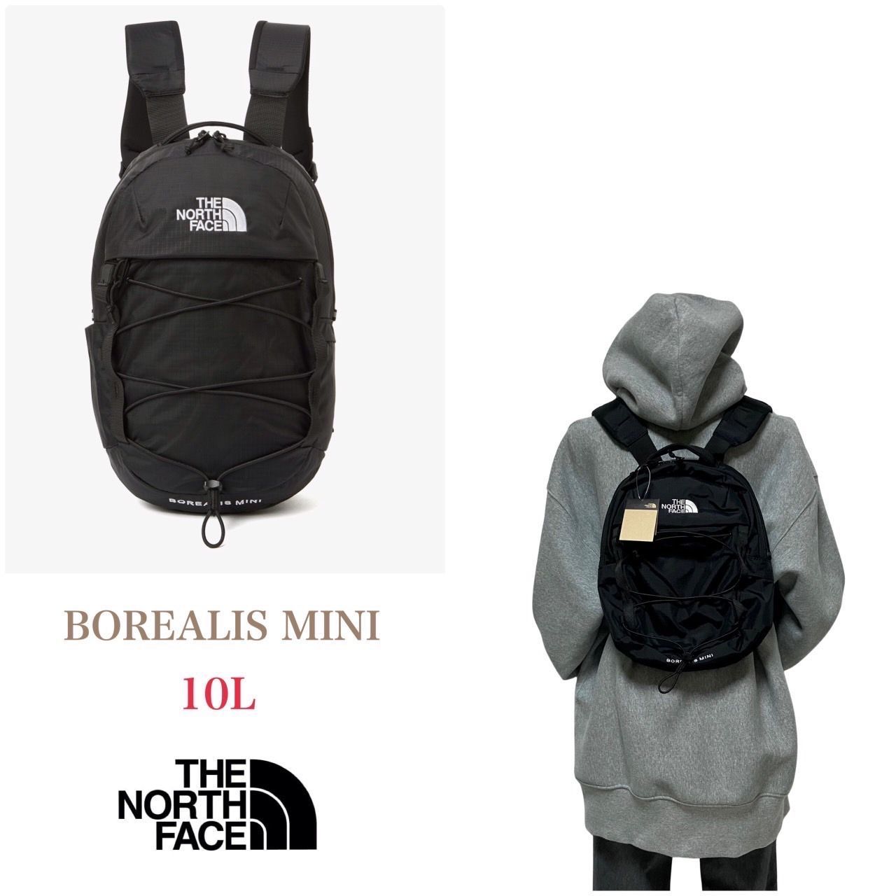 ノースフェイス ボレアリス ミニデイリーパック 10L ブラック色 海外限定 THE NORTH FACE ノースフェイス ボレアリス ミニパック リュック