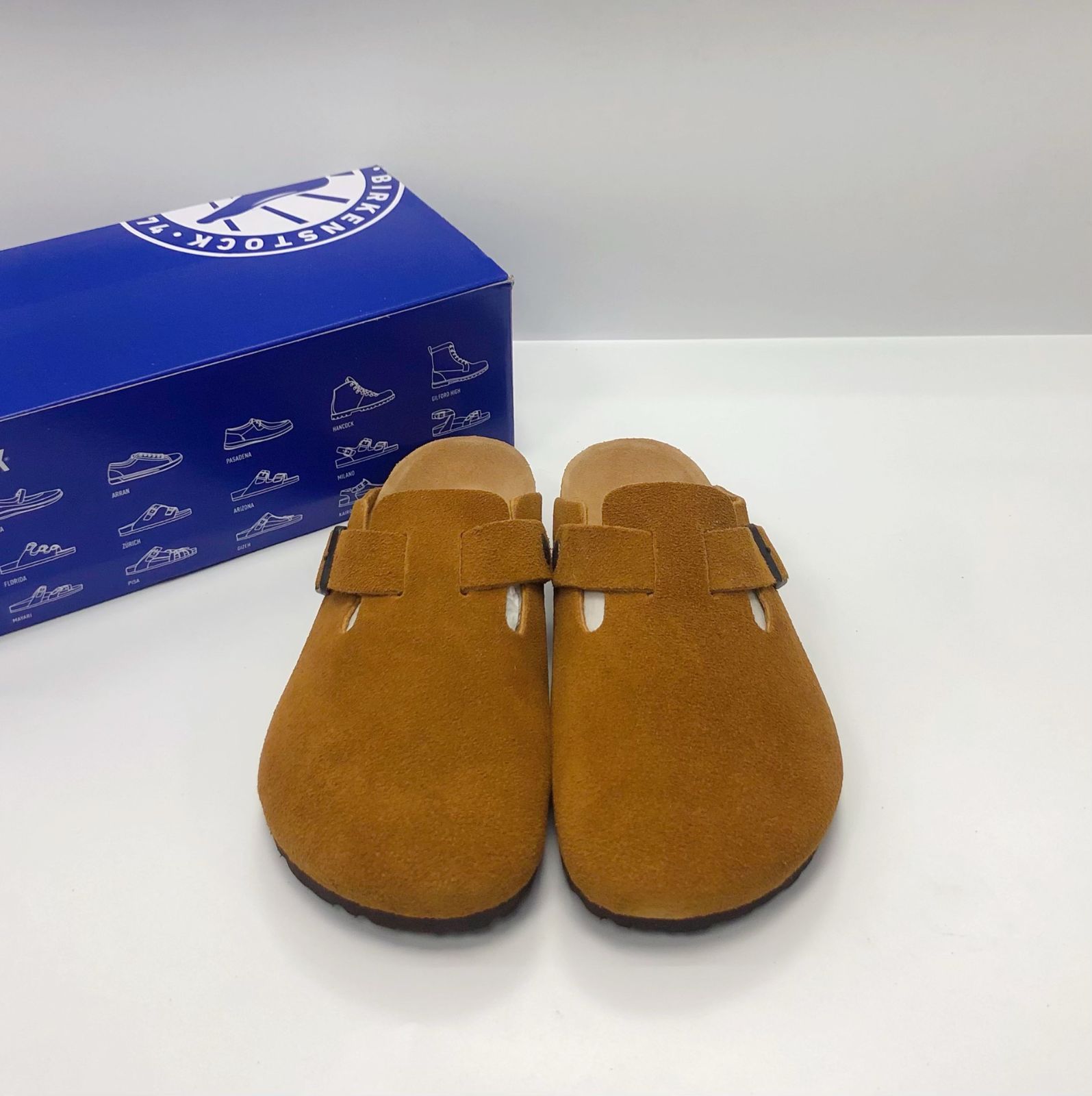 BIRKENSTOCK Boston / ビルケンシュトック ボストン スエード ブラウン レギュラー 箱付男女兼用