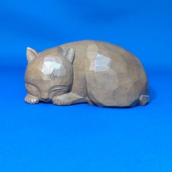 猫の木彫り作品親子ネコネコ好きにはたまらない