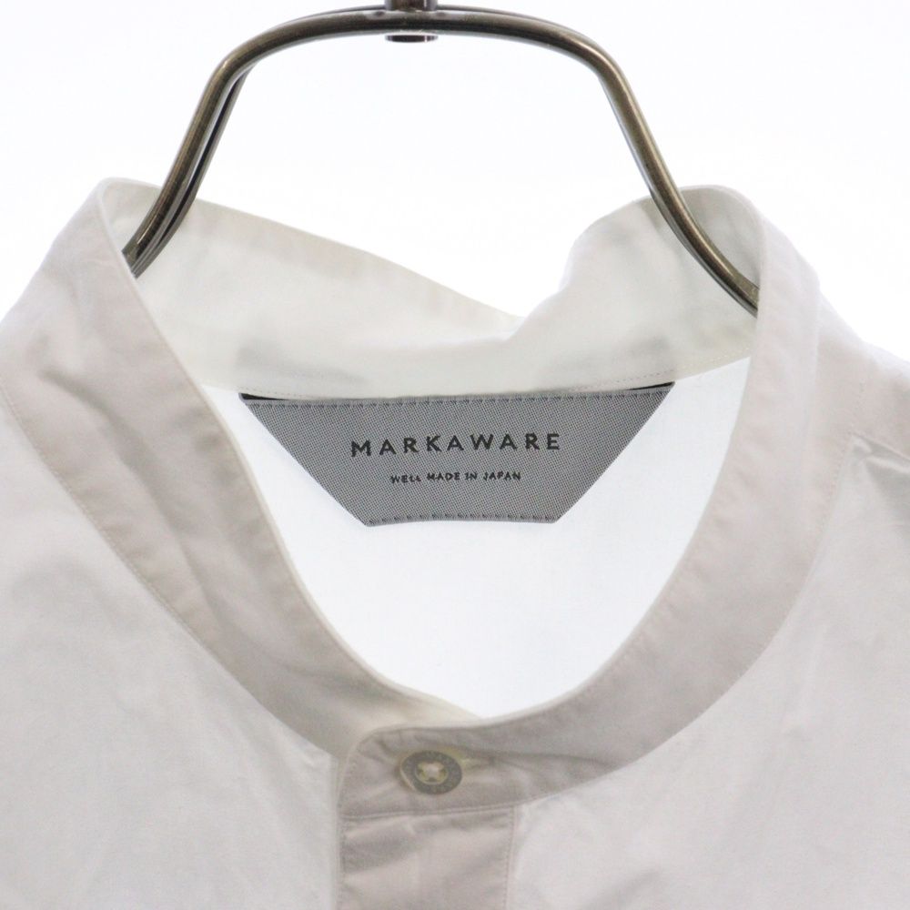 MARKAWARE コットン バンドカラー プルオーバー 長袖シャツ 1 白 マーカウェア バンドカラー プルオーバー 長袖シャツ コットン