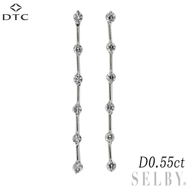DTC K18WG ダイヤモンド ピアス 0.55ct LINE - メルカリ