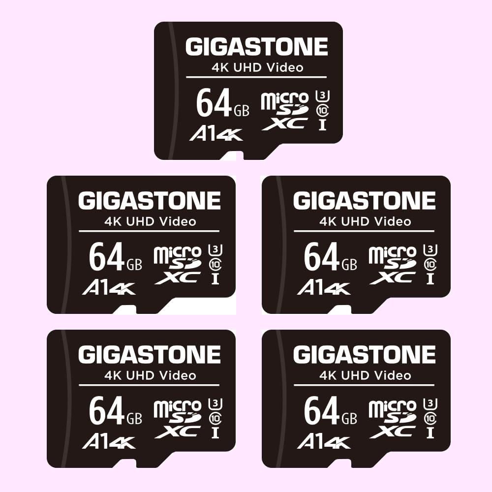 その他 a Color:64GB Full HD 5-Pack Gigastone マイクロsdカード 64GB 5個