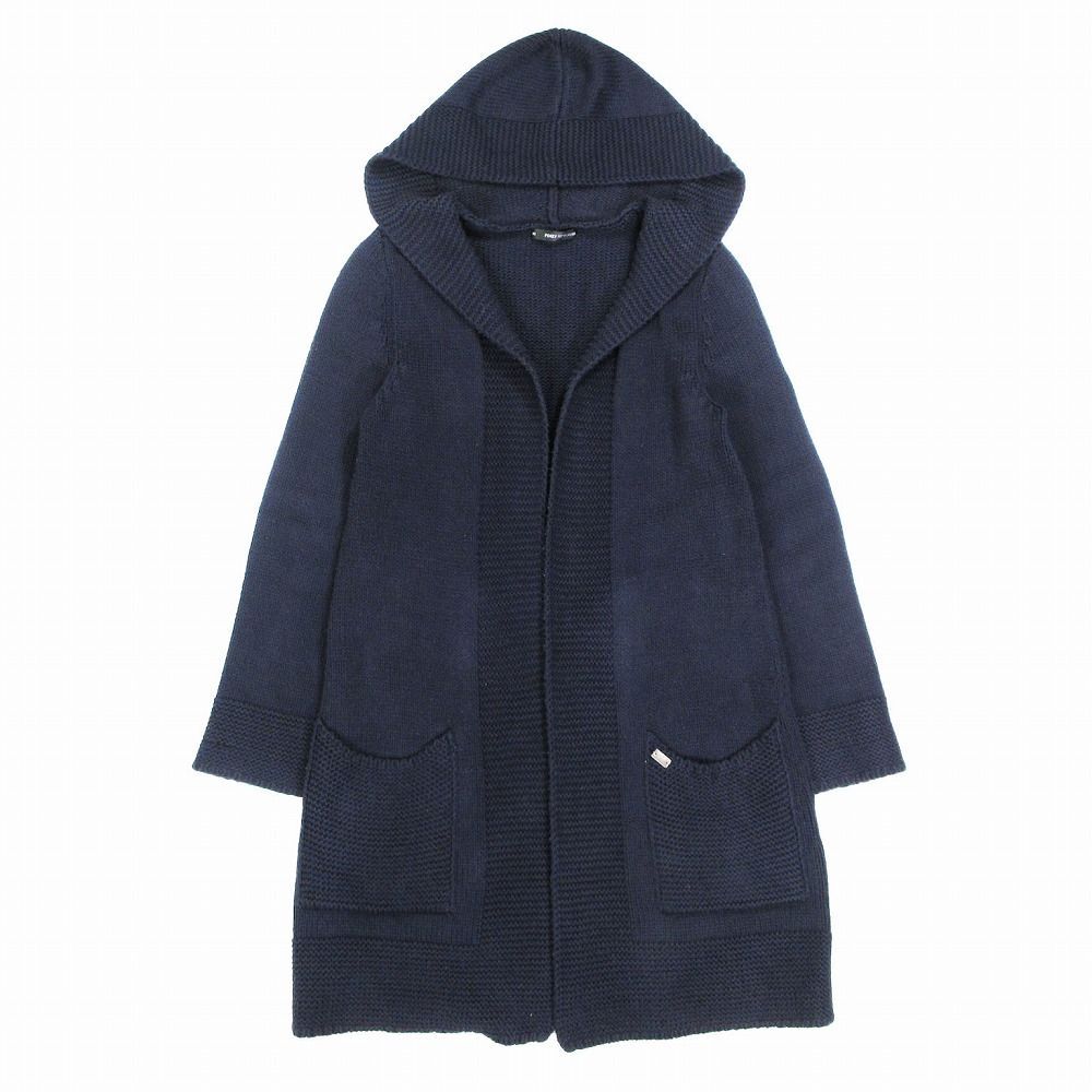 フォクシーニューヨークコレクションラインダークブルー グレー ロングカーディガン フォクシー ニューヨーク FOXEY NEW YORK ロング ニット