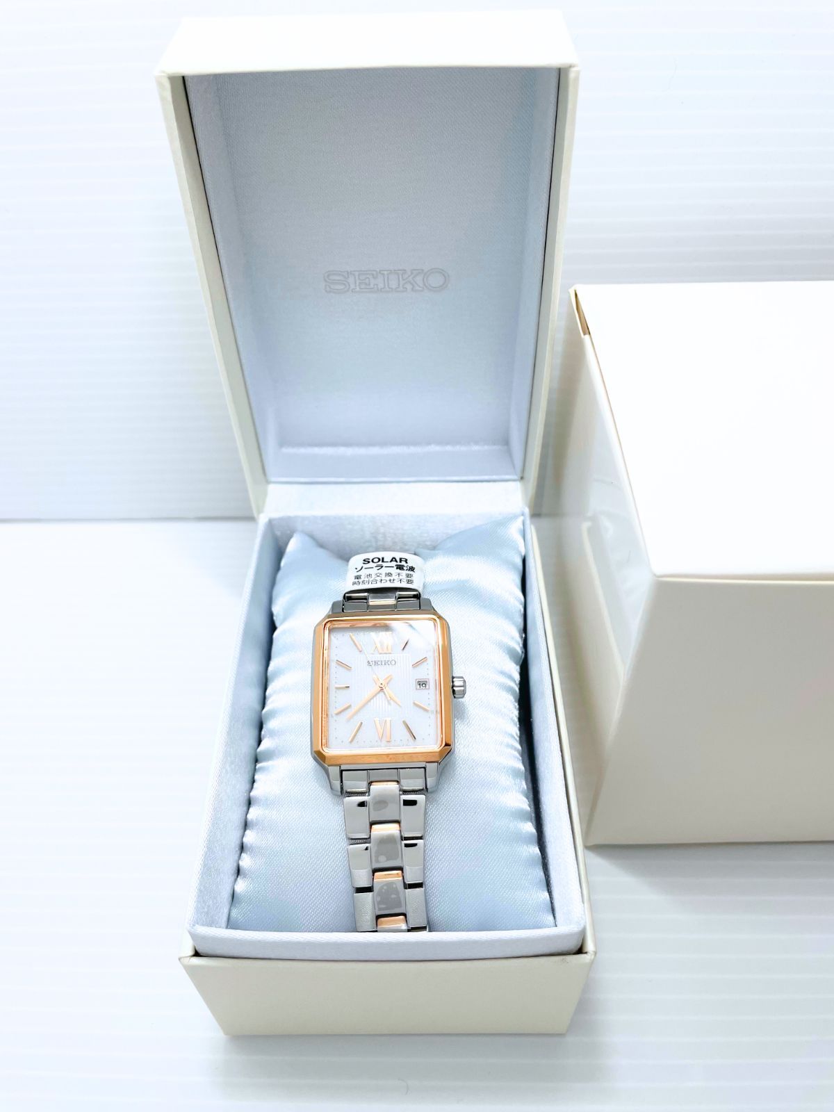 レア♡セイコー　1Pダイヤ　電波ソーラー腕時計　完動品 腕時計 稼働 セイコー SEIKO 7B52-0AG0 ソーラー電波 デイト