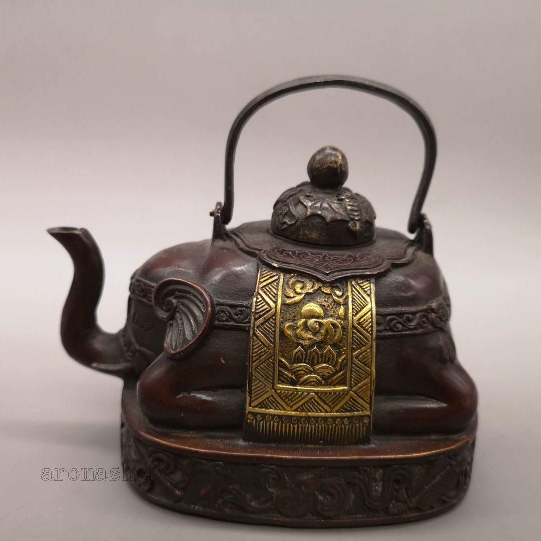 銅器 象壺 招財 吉祥 徳利 水筒 茶器 茶道具 装飾品 工芸品 置物 銅器 象壺 招財 吉祥 徳利 水筒 茶器 茶道具 装飾品 工芸品 置物