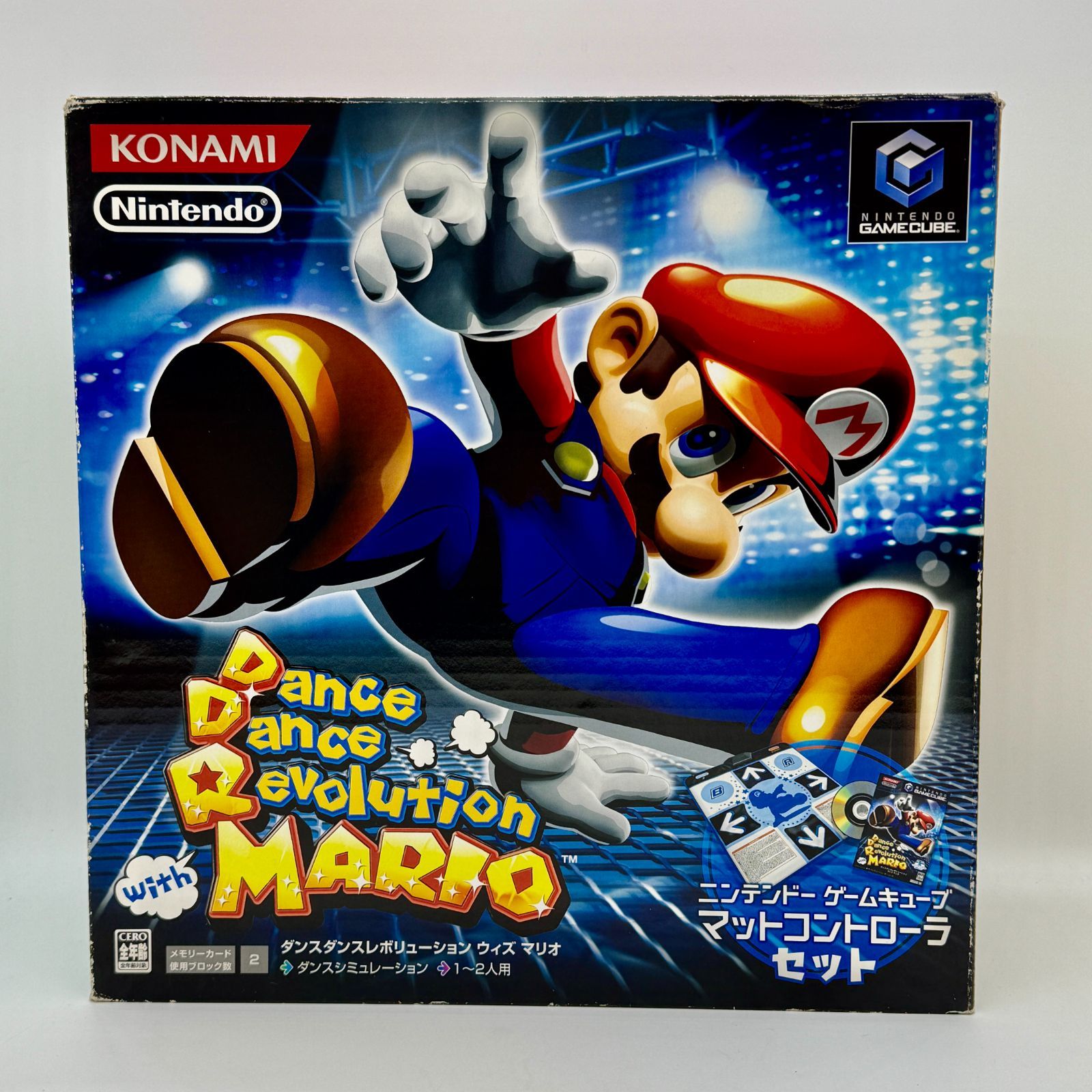 任天堂 ニンテンドーゲームキューブ用ソフト ダンスダンスレボリューション ウィズ マリオ マットコントローラセット 日本 GC レトロゲーム