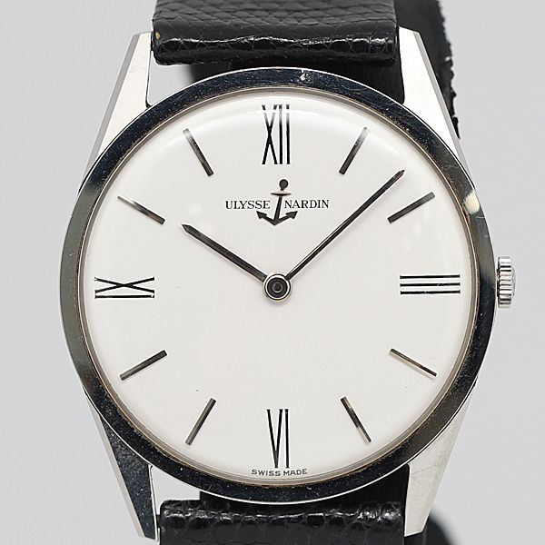 デッドストック級 ユリスナルダン 手巻き 白文字盤 41231 メンズ腕時計 