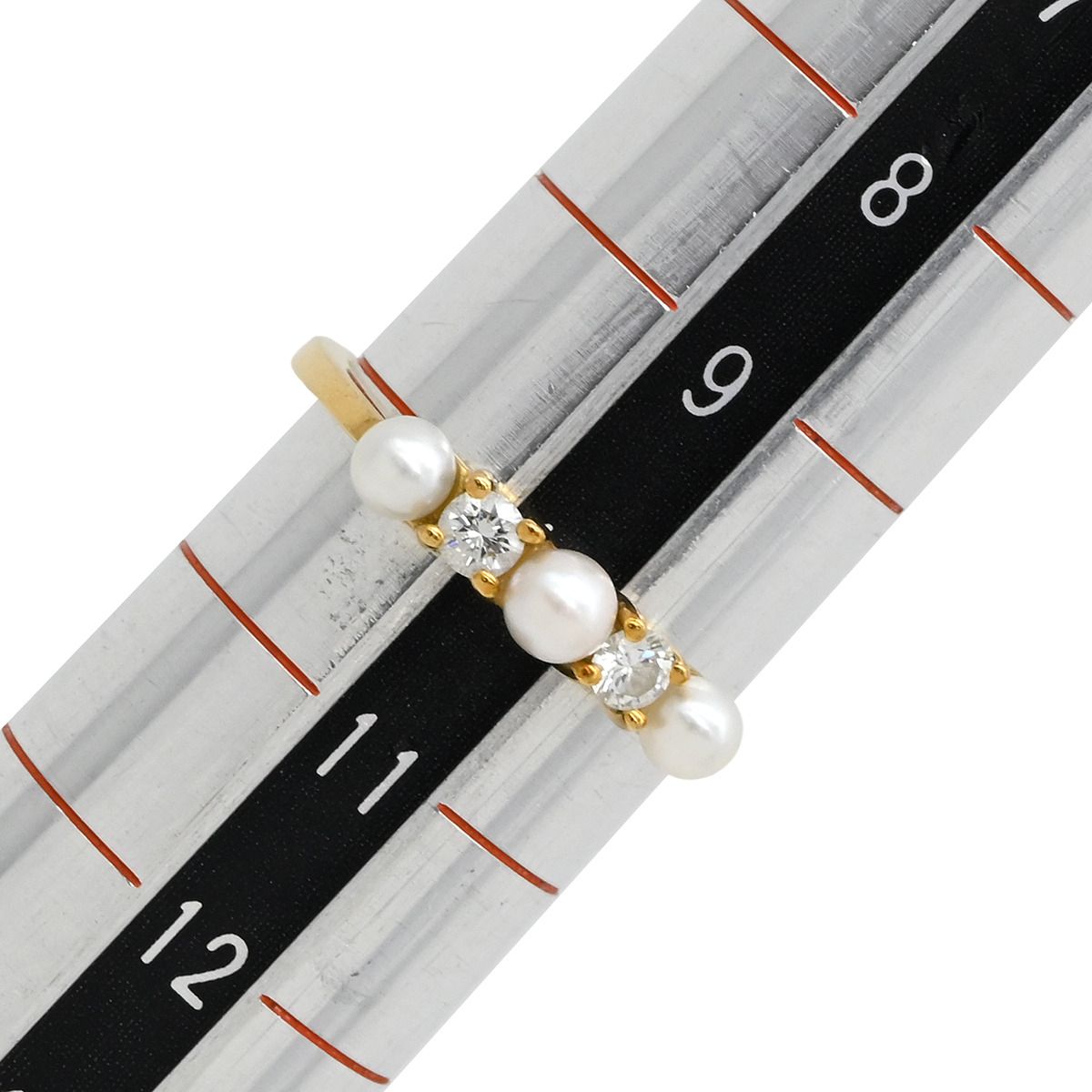 ティファニー Tiffany - Co リング 指輪 K18YG ダイヤモンド パール イエローゴールド T-Co. Au750 18K 18金 2P 2石 2粒 ダイヤ ベビーパール 真珠 10号 FORTGASGNV_COM_BR