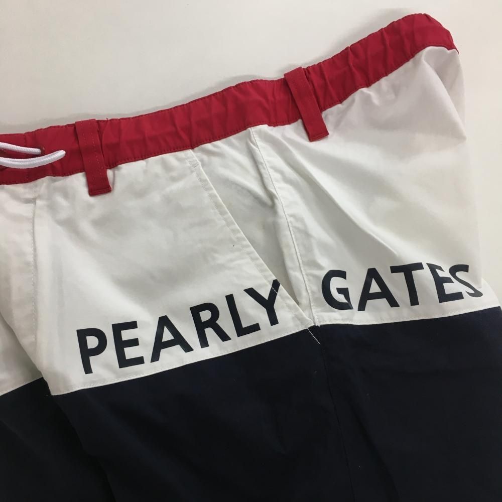 ☆特価☆パーリーゲイツ ハーフパンツ 白×オレンジ バイカラー 裏地