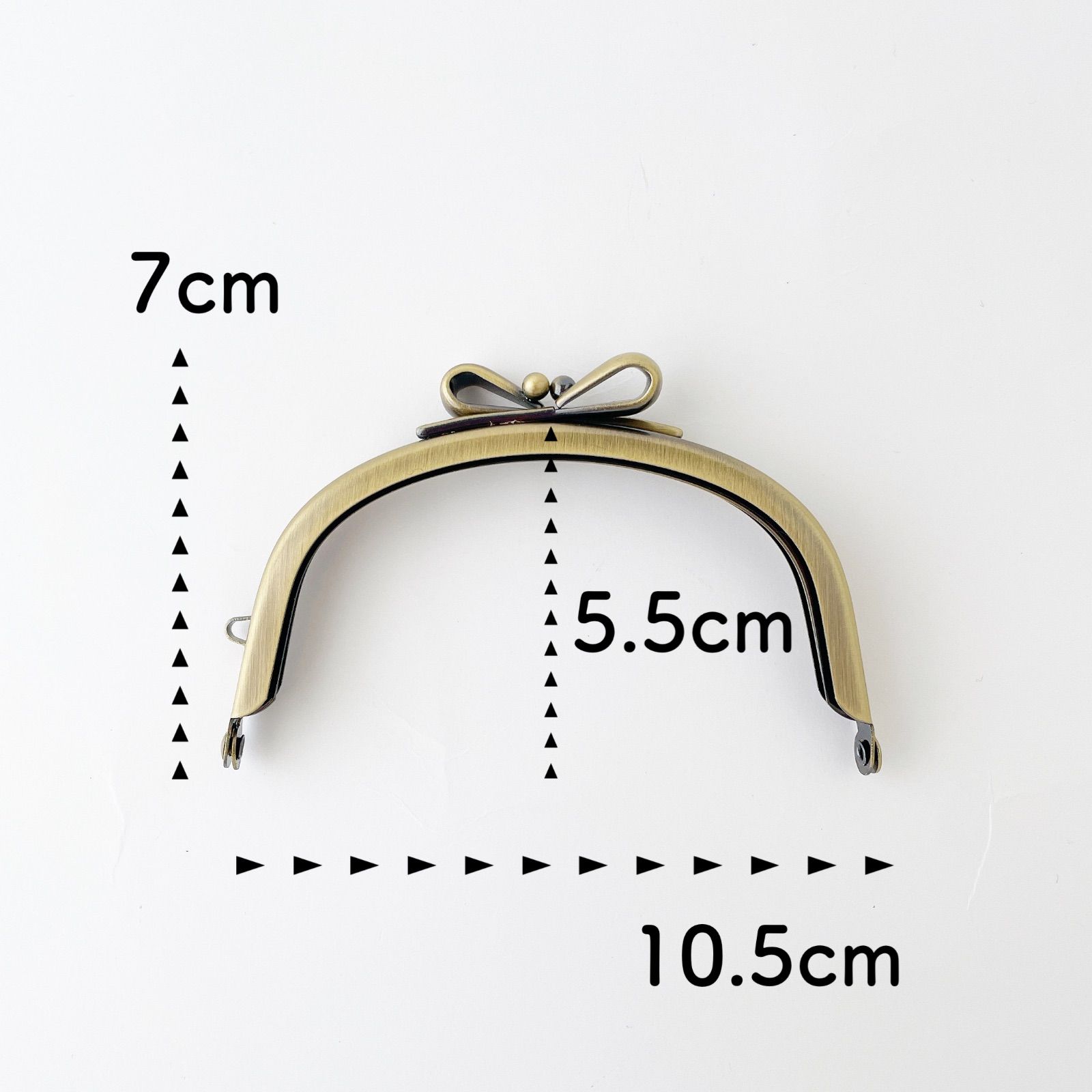 りぼん 口金 パーツ10.5cm 3個セット アンティークゴールド