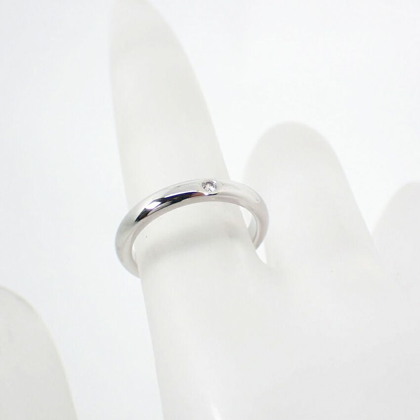 ティファニー Pt950 ダイヤモンド バンド リング/8号/j44-7 TIFFANY&Co  