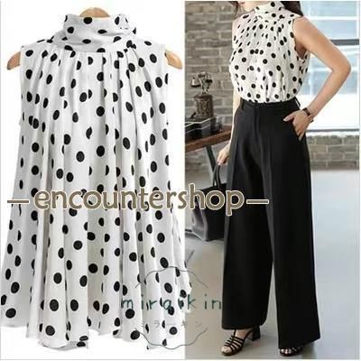 チュニック シフォンチュニック 水玉 ノースリーブ Aライン レディース