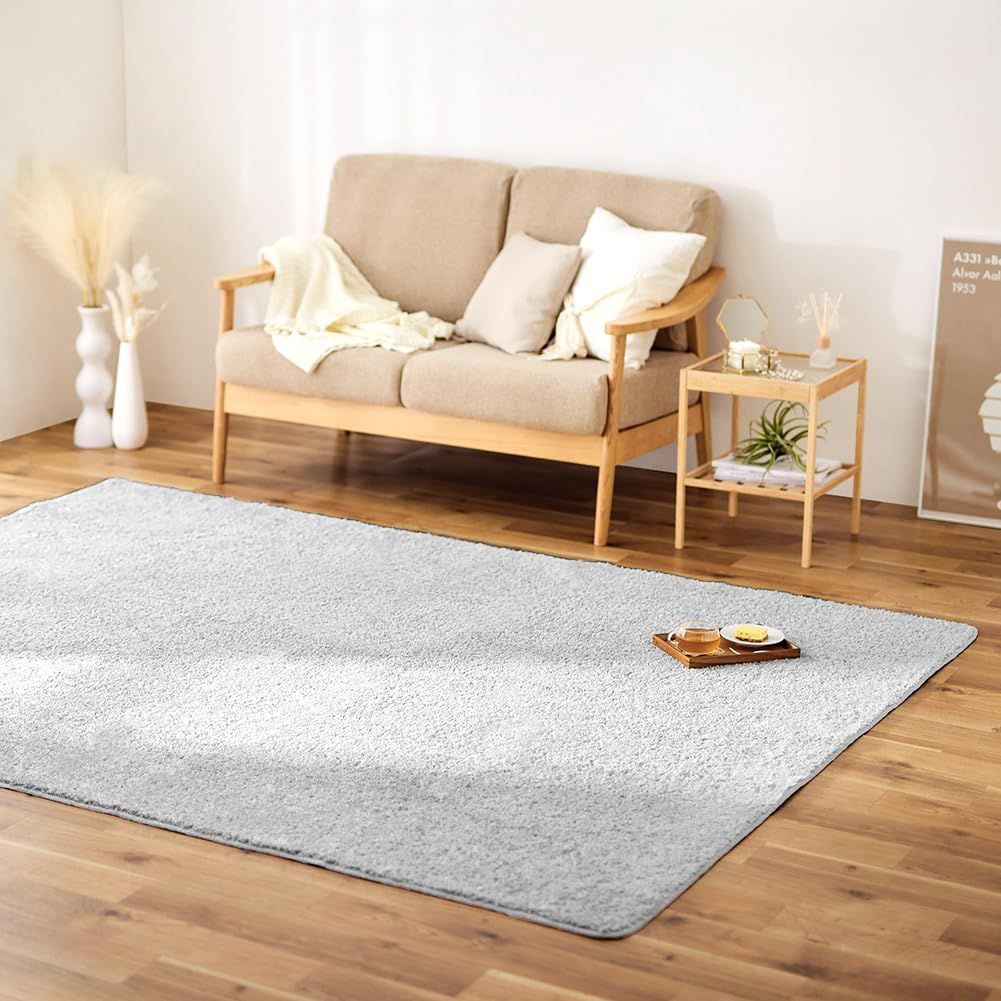 Color a グレー_Size 2 185×240cm アイリスプラザ タフトラグ ラグマット カーペット185×240 長方形 絨毯 リビング 寝室 手洗い ふわふわ 抗菌 ふわっと優しい 滑り止め オールシーズン 1畳 2畳 北欧 おしゃれ 一人暮らし