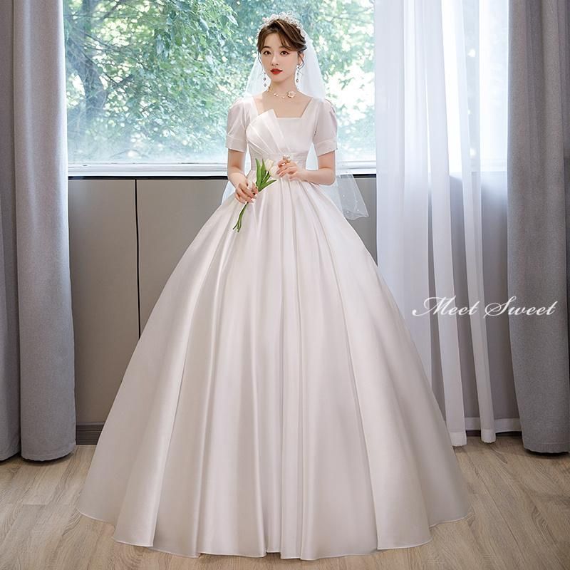 ウェディングドレス ウエディングドレス マタニティドレス 二次会 結婚式 プリンセスドレス ブライダル ロングドレス 花嫁 エンパイアドレ