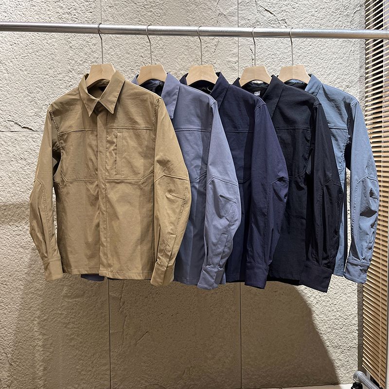 Lululemon 春用シャツジャケット Cornin ワークジャケット メンズ 機能系アウトドアカジュアル 撥水シャツタイプアウター