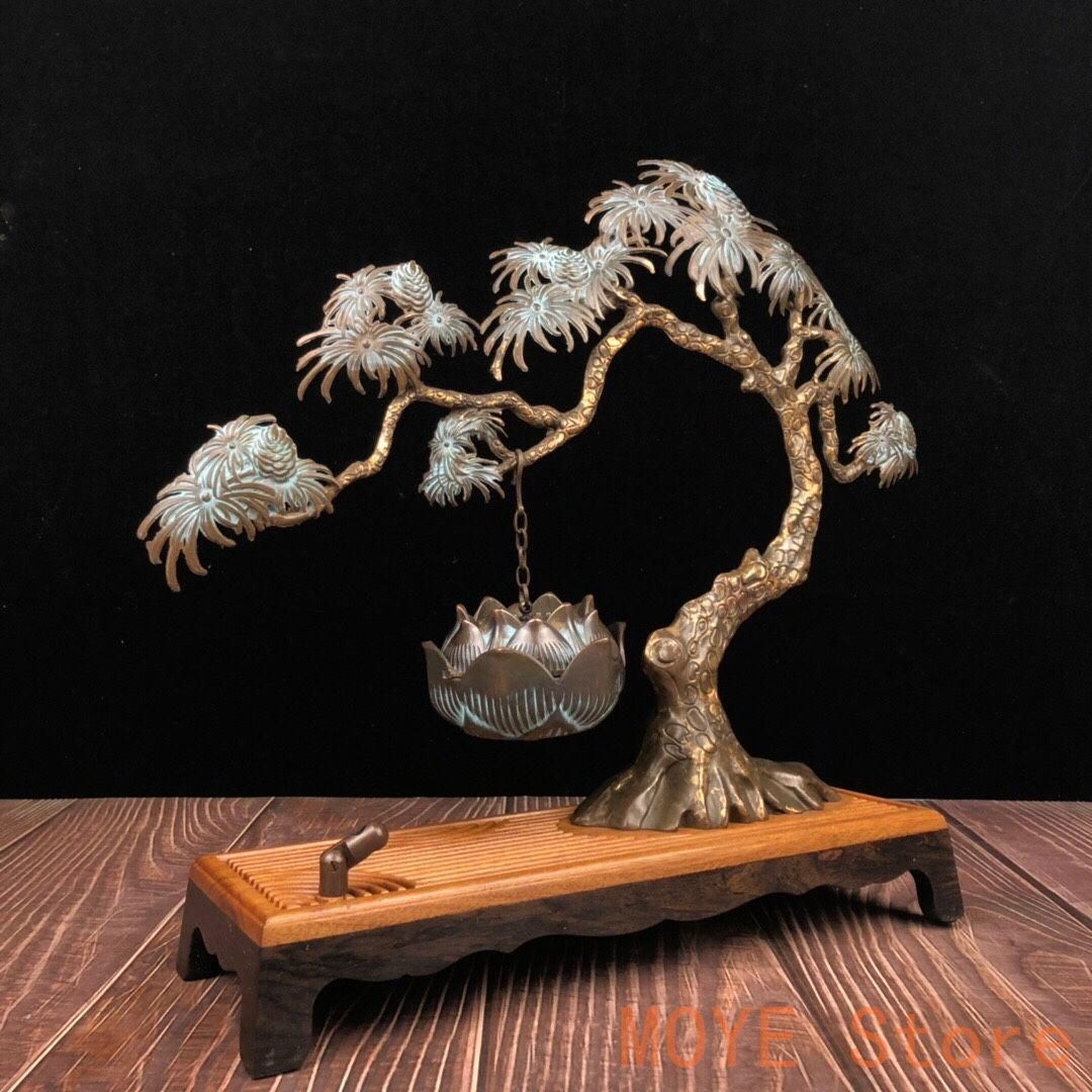 銅 細工 松迎客松弔炉を弔り 檀香を沈める香炉