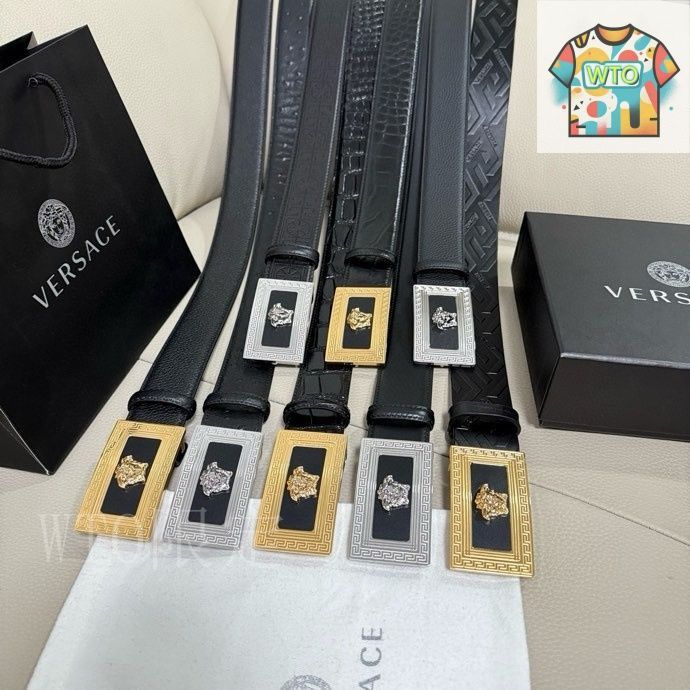 ［新品未使用］VERSACE ブラックレザー ベルト メデューサヘッド 今日特価】Versace MEDUSA ヘッドレザーメンズベルト-3 - メルカリ