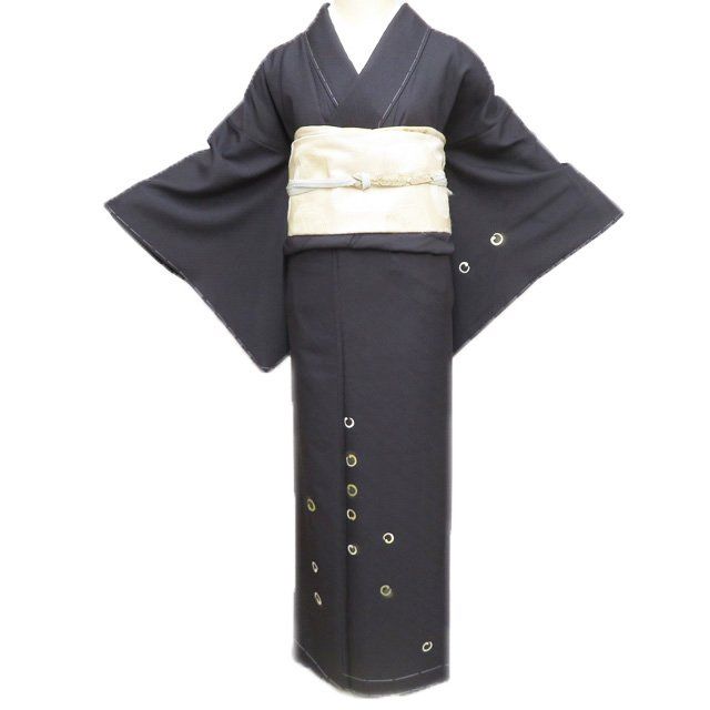付け下げ訪問着【極上品！ほぼ未使用！]しつけ付き　昭和レトロ 着物 付下げ 付け下げ 訪問着 着物 未使用 正絹 袷 丸模様 刺繍 A1230
